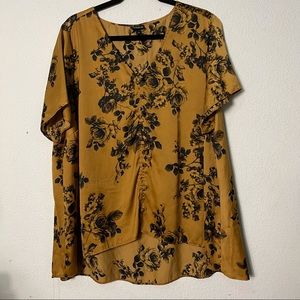 Torrid Gold & Black Floral Top